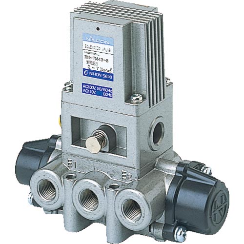 日本精器 4方向電磁弁8AAC100V7Mシリーズシングル ( BN-7M43-8-E100 (1/4-AC100V) )|配管材料プロ トキワ