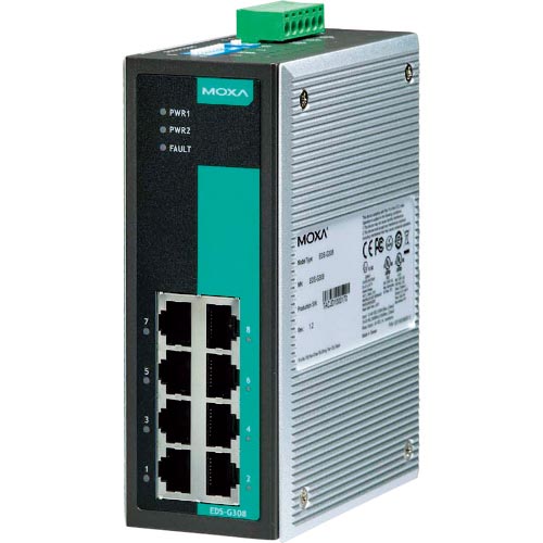MOXA ( アイ・ビー・エス・ジャパン ) 8ポート(RJ45×8) フルギガビット アンマネージド イーサネットスイッチ ( EDS-G308 ) 【メーカー取寄】