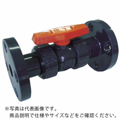エスロン ( 積水化学工業 ) 塩ビ製ボールバルブ フランジ式 本体PVC OリングEPDM 50 長さ234mm×高さ185mm ( BV50FX )