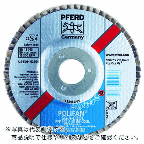 PFERD ( フェアッド ) ポリファンフラップディスクSGA Φ100 #80 ( PFF100SGA941676 ) 【10枚仕かける】 DIY・工具-電動工具本体-その他