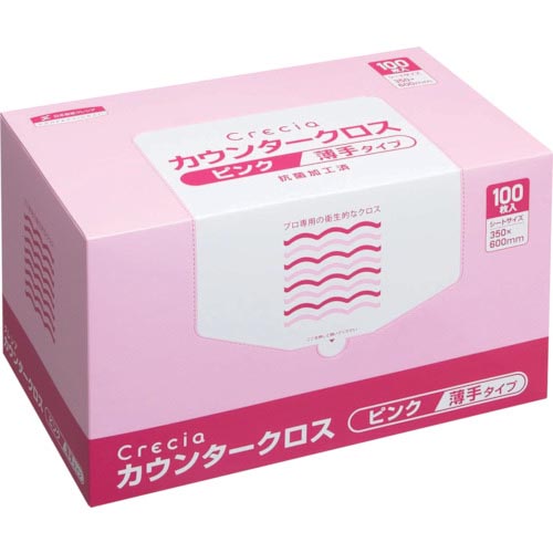 クレシア ( 日本製紙クレシア ) カウンタークロス 薄手タイプ ピンク ( 65422 )