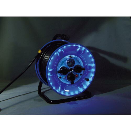 NICHIDO ( 日動工業 ) 電工ドラム 防雨型LEDラインドラム 青 漏電保護専用 30m ( NPWL-EB33-B )