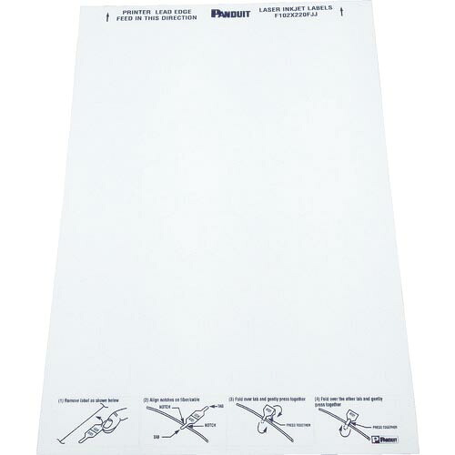 PANDUIT ( パンドウイット ) レーザープリンタ用光ファイバー用旗型ラベル ポリオレフィン 白 印字部縦10.0mmx横26.0mm 500枚入り ( F102X220FJJ )｜配管材料プロ トキワ