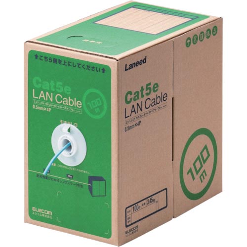 【SALE価格】ELECOM ( エレコム ) EU RoHS準拠LANケーブル CAT5E 100m ライトブルー ( LD-CT2/LB100/RS )