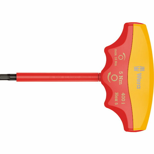 Wera 400i VDE絶縁トルクドライバーT型 ヘックスプラス六角4.0 / 5.0 Nm ( 004980 )