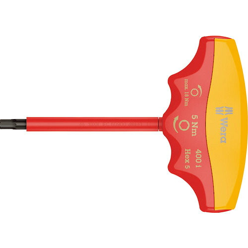 Wera 400i VDE絶縁トルクドライバーT型 ヘックスプラス六角5.0 / 5.0 Nm ( 004981 )
