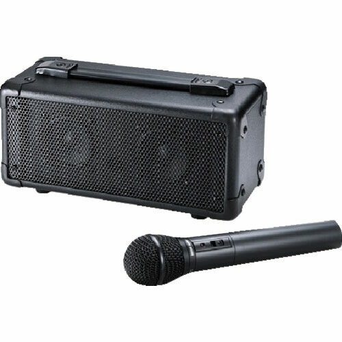 SANWA ( サンワサプライ ) ワイヤレスマイク スピーカーセット 拡声器 20W マイク1本・バッグ付属 AC/乾電池駆動 音声+音楽同時出力対応 会議/学校/イベント ( MM-SPAMP4 )