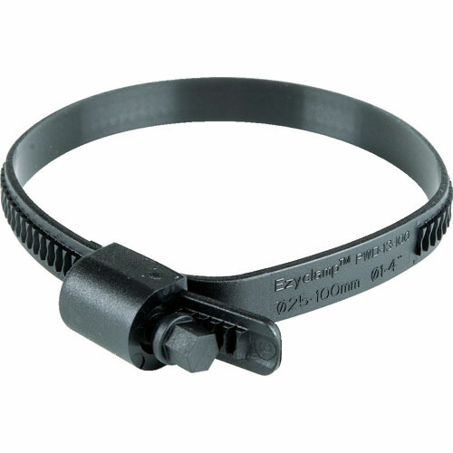 HCL 樹脂製ホースバンド Ezyclamp 締付径25.0~100.0mm 対辺8.0mm ナイロン66 ( PWD-13-100-SC-PA66-BK )