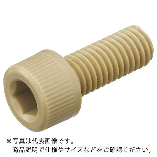 ケミカル螺子釘 ポリエーテルエーテルケトン 六角穴付雄捻子 M6-12 (100本入) ( PEEK/CB M6-12 ) 【製造業者取寄】