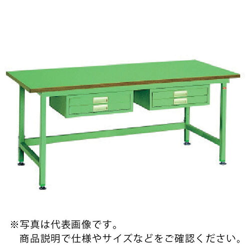 os ( 大阪製罐 ) 中量御役目台 ロンリウム天板 間口1800×奥ぶかさ750×高さ750粍 抽き出し付き添い人 ( NBL1876 ) 【製造業者取寄】