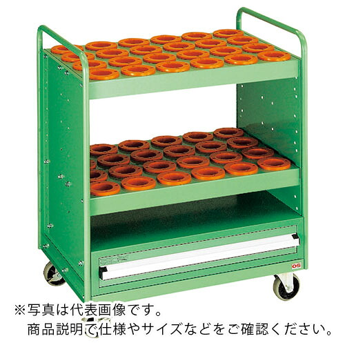 os ( 大阪製罐 ) ツーリングパネルワゴン(抽き出し付) 間口825×奥ふかさ556×高さ999粍 保持者64個 ( PN3064D ) 【製造業者取寄】