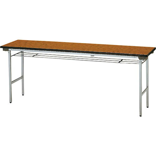 TOKIO ( 藤沢工業 ) 折りたたみテーブル 棚付 1500×600mm チーク チーク ( TF-1560 T ) 【メーカー取寄】
