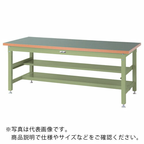 【SALE必要経費】まっ盛りテック ( 山金工業 ) 掛け目御役目台 細工物時刻表 百貨店印字機 塩ビシート天板 真っただなか(横ずっぽう)棚板付 1800×900×H740粍 ヤマテックグリーン ( SSR-1890TS1-GG ) 【製造業者取寄】