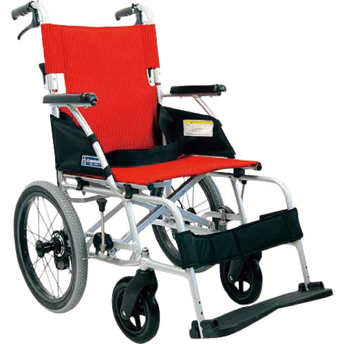 カワムラ ( カワムラサイクル ) 【非課税】 軽量介助用車いすBML赤ストライプ ( BML16-40SBNO93 ) (株)カワムラサイクル 【メーカー取寄】