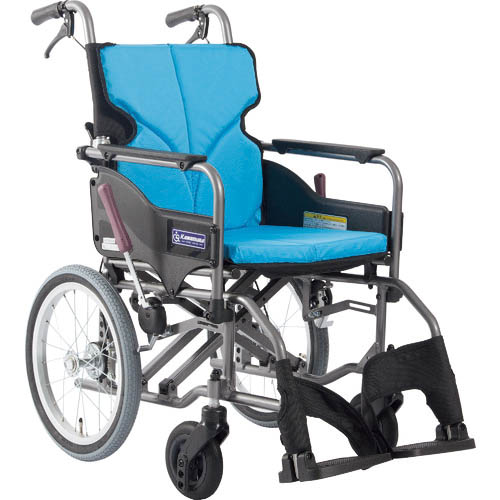 カワムラ ( カワムラサイクル ) 【非課税】 アルミ製標準型介助用車いすKMD-A16-40-Mライトブルー ( KMDA1642MNO83 ) (株)カワムラサイクル 【メーカー取寄】 42,231円