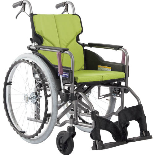 カワムラ ( カワムラサイクル ) 【非課税】 アルミ製標準型自走用車いすKMD-A22-40-M若草色 ( KMDA2240MNO85 ) 【メーカー取寄】｜配管材料プロ トキワ