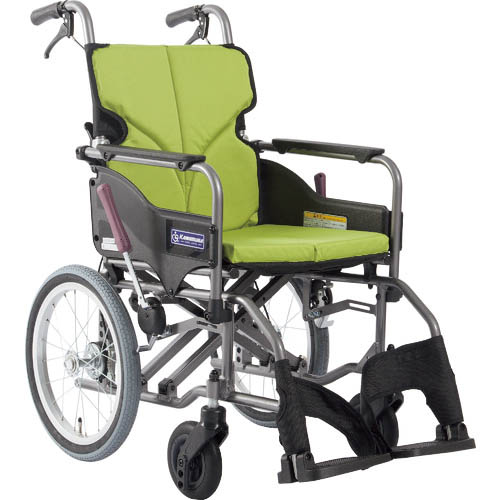 カワムラ ( カワムラサイクル ) 【非課税】 アルミ製標準型介助用車いすKMD-A16-40-M若草色 ( KMDA1640MNO85 ) (株)カワムラサイクル 【メーカー取寄】