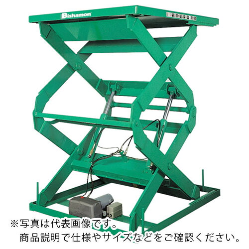 Bishamon ( スギヤス ) テーブルリフト 1TON フットスイッチ 均等荷重1000kg 揚程900mm テーブル寸法780×600mm ( 2X10607F ) (株)スギヤス 【メーカー取寄】