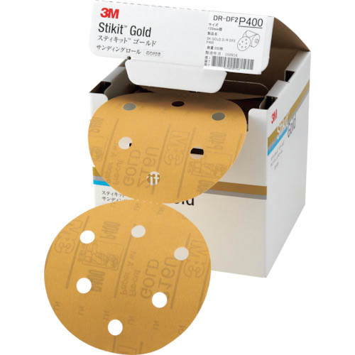 3M ( スリーエム ) スティキット ゴールドディスクロール DF2 穴あり #400 ( DR DF2 400 GOL ) 【4巻セット】 【メーカー取寄】