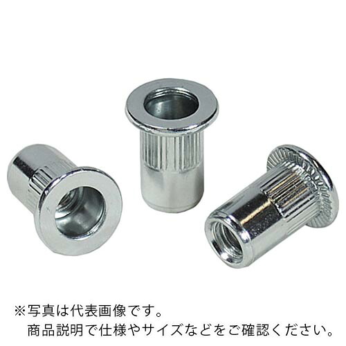 エビ ( ロブテックス ) ローレットナット(平頭・スティール製) 板厚2.5 M4&times;0.7(1000個入) ( NSD4MR )｜配管材料プロ トキワ