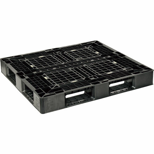 NPC ( 日本プラパレット ) プラスチックパレットSLB-1211RR 片面四方差し 黒 ( SLB-1211RR-BK ) 日本プラパレット(株) 【メーカー取寄】