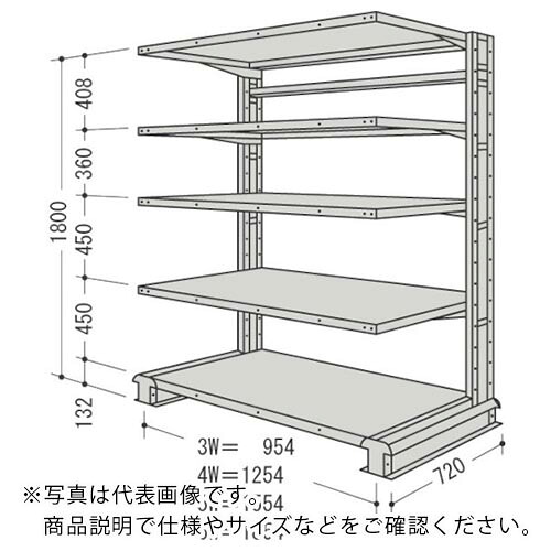 【SALE必要経費】NF ( 日本ファイリング ) スチール写真製軽中量雄捻子受け答え棚 キャンチラック単式増結1連 間口1254×奥ぶかさ720×高さ1800粍 5段 ( CR64L-S5B ) 【製造業者取寄】