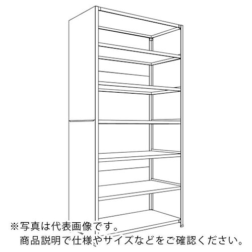 NF ( 日本ファイリング ) 背板・側板付軽さ商いもの棚W1200D600H2400F7 ( 天使の都市84L-27 ) 【製造業者取寄】