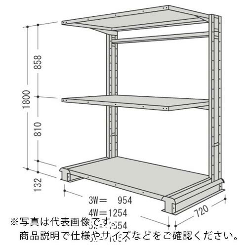 NF ( 日本ファイリング ) スチール製軽中量ボルトレス棚 キャンチラック単式1連 間口1854×奥行720×高さ1800mm 3段 ( CR66L-S3 ) 日本ファイリング(株) 【メーカー取寄】 58,757円