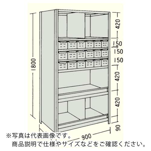 【SALE通貨価値】NF ( 日本ファイリング ) 抽き出し付軽さ商いもの棚W900D300H1800F7 ( 天使の都市63K-77 ) 【製造業者取寄】