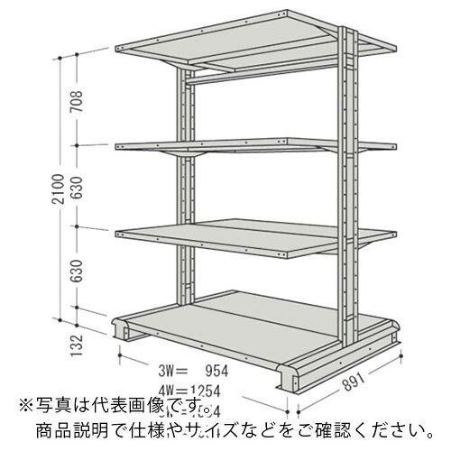 NF ( 日本ファイリング ) キャンチラック複式1連W1254D891H2100F4 ( CR74S-W4 ) 【製造会社取寄】