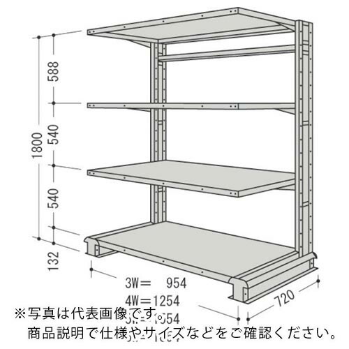 NF ( 日本ファイリング ) スチール製軽中量ボルトレス棚 キャンチラック単式増結1連 間口1554×奥行720×高さ1800mm 階段4段 ( CR65L-S4B ) 日本ファイリング(株) 【メーカー取寄】 51,889円