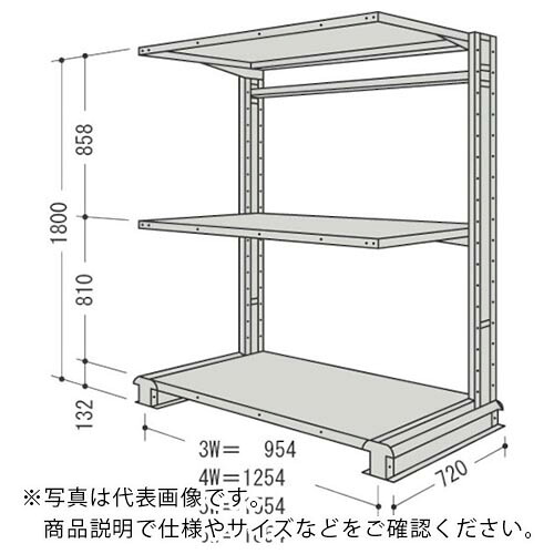 NF ( 日本ファイリング ) スチール製軽中量ボルトレス棚 キャンチラック単式増結1連 間口954×奥行720×高さ1800mm 階段数3段 ( CR63L-S3B ) 日本ファイリング(株) 【メーカー取寄】