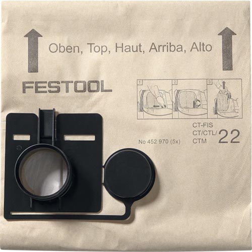 FESTOOL ( ハーフェレジャパン ) 集塵フィルターバッグ FIS-CT22/5x (5枚入)(452970) ( 00853417 ) 【メーカー取寄】｜配管材料プロ トキワ