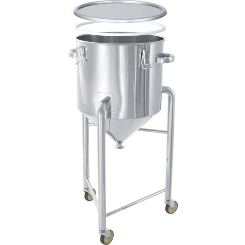 MONOVATE ホッパー型 PTFEパッキン付密閉容器 脚付 80L ( HT-CTH-L-PTFE-47 ) MONOVATE(株) 【メーカー取寄】