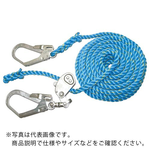 まつうら ( まつうら工業 ) 青色ニューテトロン水平親綱 16mmΦ×15m 両端フック、片側緊張器付 ( NEW-TETORON-WF1615BLUE )