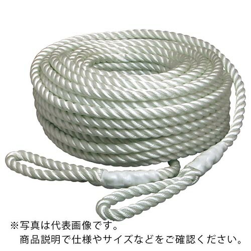 まつうら ( まつうら工業 ) 電動ウインチ用ナイロンロープ(3打ち) 10mmΦ×200m 両端アイ加工 ( NR-3STRAND-10-200 )