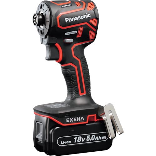 EXENA ( パナソニックエレクトリックワークス ) 充電インパクトドライバー 18V5.0Ah電池セット品 赤 ( EZ1PD1J18D-R )|配管材料プロ トキワ
