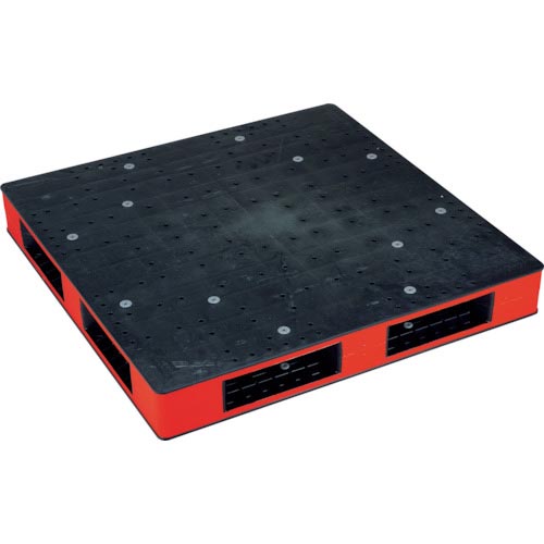 RISU ( 岐阜プラスチック工業 ) リサイクルパレット HB-R4・1111SCブラック/レッド ( HBR41111SCBKR )