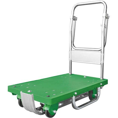 シシク ( シシクSISIKUアドクライス ) ソリ付運搬台車「SORIMO」 プラスチックキャスタPWゴム車輪付 低ノイズタイプ 固定ハンドル 460×750 ( SB-SSGP-SL ) 【メーカー取寄】