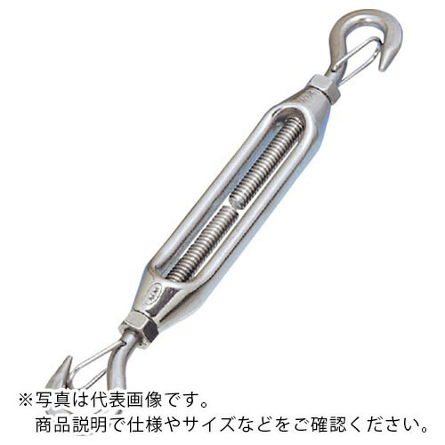 水本 ( 水本機械製作所 ) ステンレス 枠式ターンバックル 外れ止め付 (フック&フック) 捻子径5分 ( TB-16HK ) (株)水本機械製作所 【メーカー取寄】