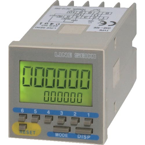 LINE ( ライン精機 ) 電子プリセットカウンタ ６桁 ＤＣ１２～２４Ｖ ( G48-306N )