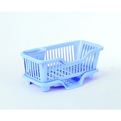SANKO ( サンコープラスチック ) pla 0 水切りカゴ 皿立て水切り 流 No.3 PB パールブルー 450×235×175 ( 51950 ) 【16個セット】 (株)サンコープラスチック 【メーカー取寄】