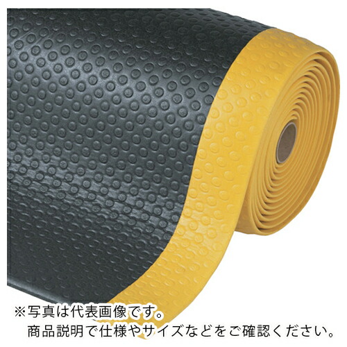 NOTRAX ( Justrite ) 疲労軽減マット バブルソフトレッド ブラック&イエロー 600X1800 ( 417S0026BY )