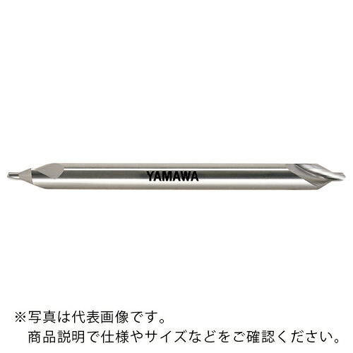ヤマワ ( 弥満和製作所 ) ロングシャンク強ねじれ溝A形60° センタ穴ドリル CE-SL L200 4X60°X10 ( CE-SL-200-4X60X10 )