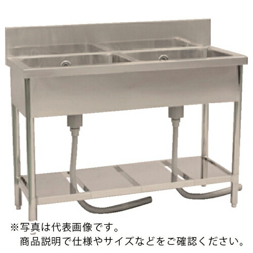 クラフトワーク ステンレス(SUS304)二槽シンク 2S-127 5-20-21 W1200×D750×H850 ( 5-1-519 ) (株)クラフトワーク 【メーカー取寄】 87,178円