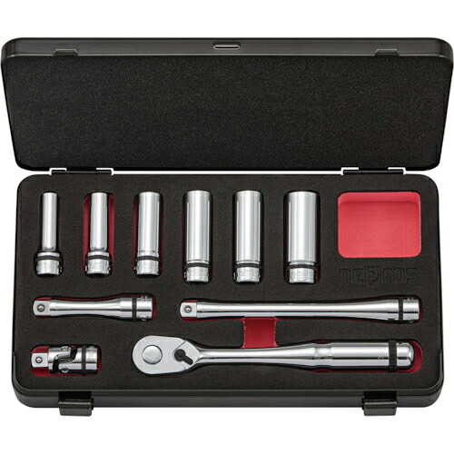 nepros ( 京都機械工具 ) nepros 9.5sq.ディープソケットレンチセット[10点](入れもの付) ( NTB3L10CZ ) 【製造業者取寄】
