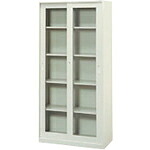 PLUS ( 足し加える ) 18442)KR 引違い書庫(硝子戸) ( SG-357FR LGY ) 【製造業者取寄】