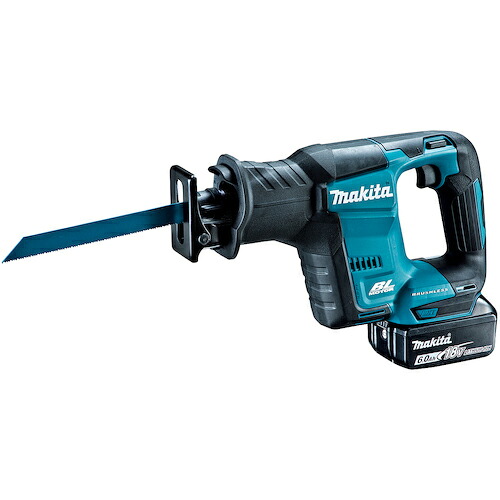 マキタ 申し受ける式レシプロソー 18V 6.0Ah パウダーコンパクト印字機 (本体・バッテリ×2・申し受ける器・入れもの付) 手道具レスブレード取り替えっこ ( JR188DRGX )