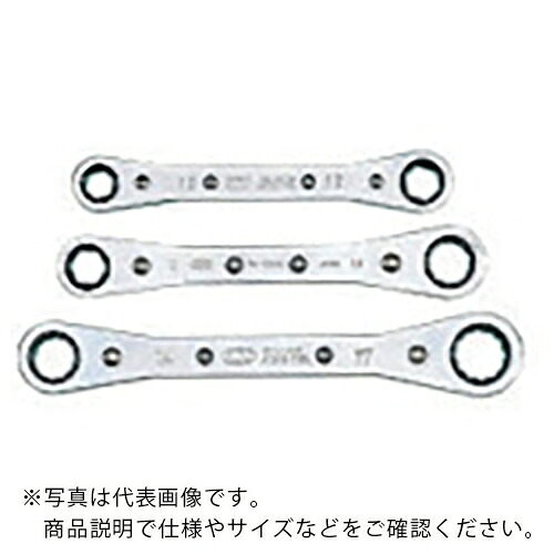 【SALE価格】KTC ( 京都機械工具 ) 板ラチェットめがねレンチセット[3本組] ( RM03 )｜配管材料プロ トキワ