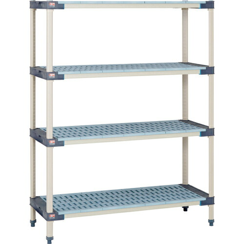 ERECTA ( エレクター ) メトロマックス4 グリッドマット+抗菌スチール製ポール 間口756mm×奥行540mm×高さ2191mm 4段 ( MAX4-2130G-MQ86PE-4 ) エレクター(株) 【メーカー取寄】